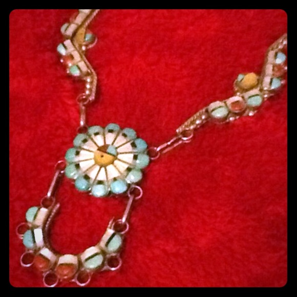 💙stamped🎄🎄 .Navajos turquoise coral s/silver.. - Picture 1 of 3